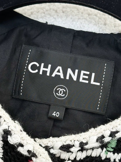 Chanel 25C black & multicolor tweed jacket