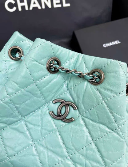 Chanel blue hobo backpack