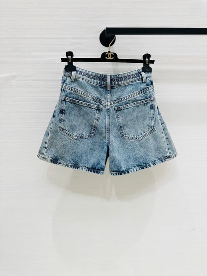 Chanel 26p blue denim shorts