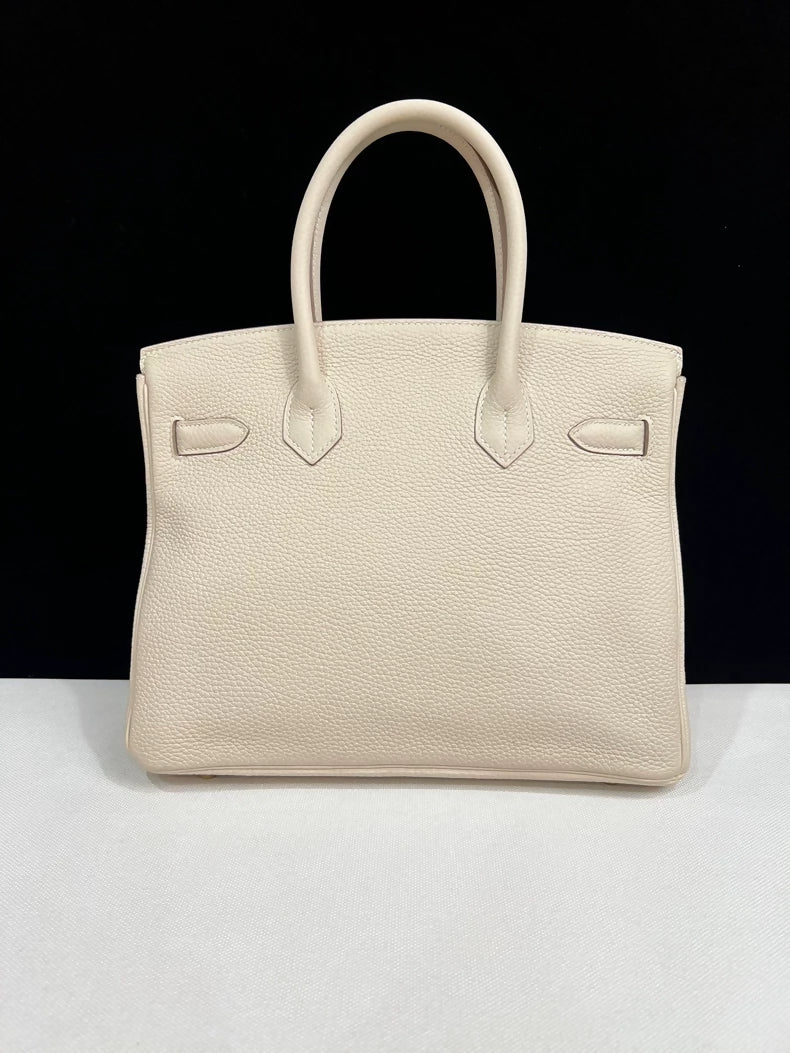 Hermes Birkin 30 Craie Togo leather gold hardware