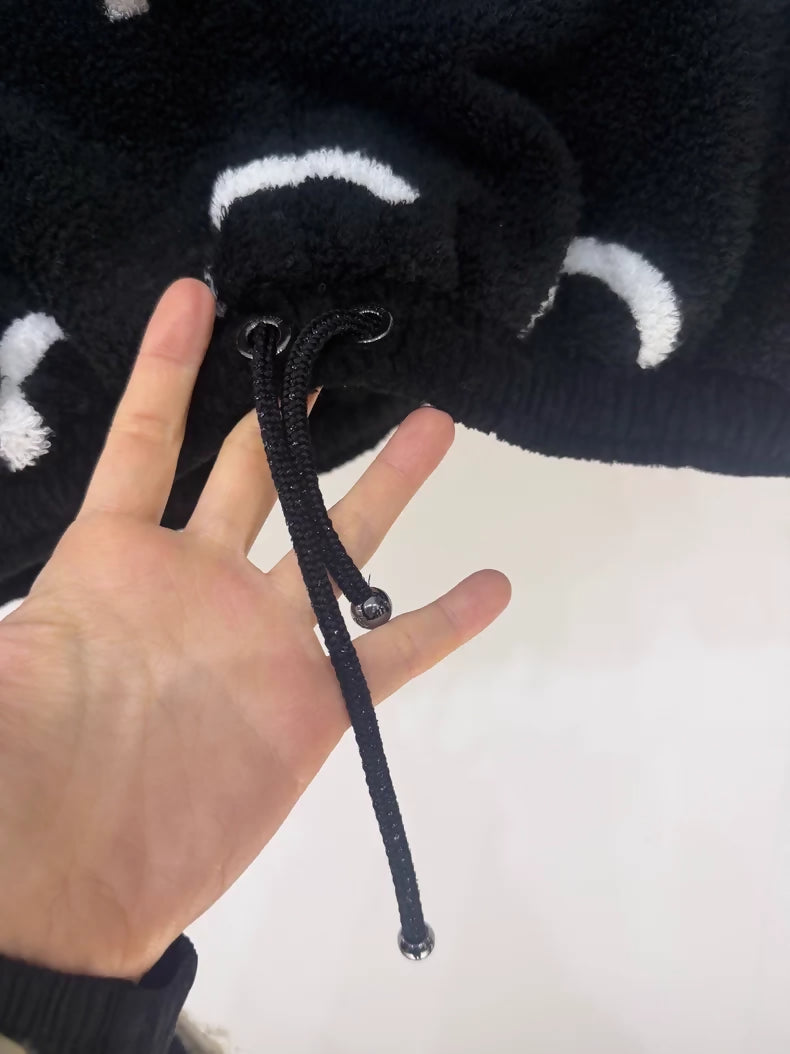 Chanel 23M black and white terry top