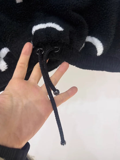 Chanel 23M black and white terry top