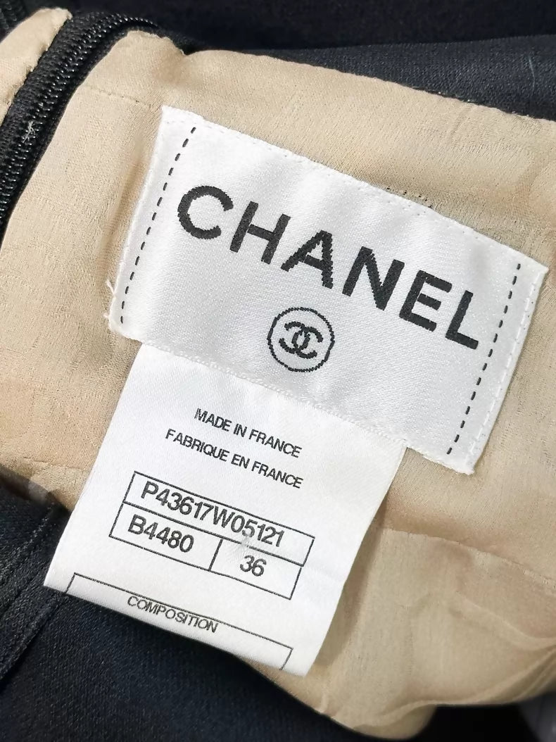 Chanel 12S beige embroidered bow tweed jacket & dress set