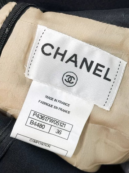 Chanel 12S beige embroidered bow tweed jacket & dress set