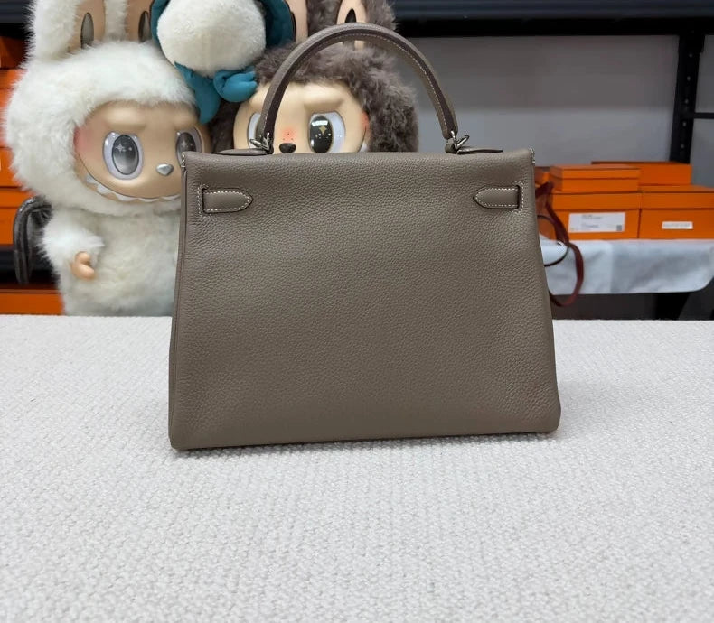Hermes Kelly 32 Grey Togo Leather palladium hardware