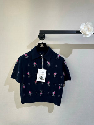 Chanel 22K floral print knit top