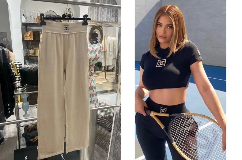 Chanel 03A Wide-leg pants with square cc logo