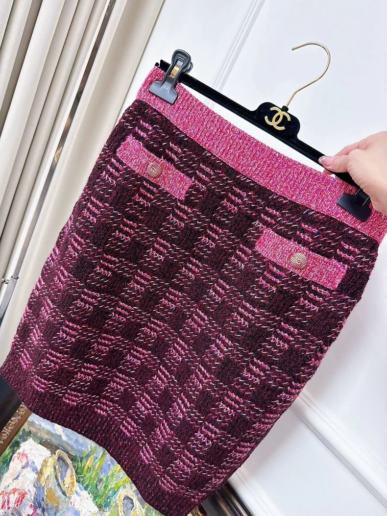 Chanel 22K Burgundy Pink Skirt