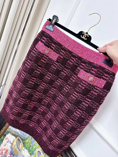 Chanel 22K Burgundy Pink Skirt