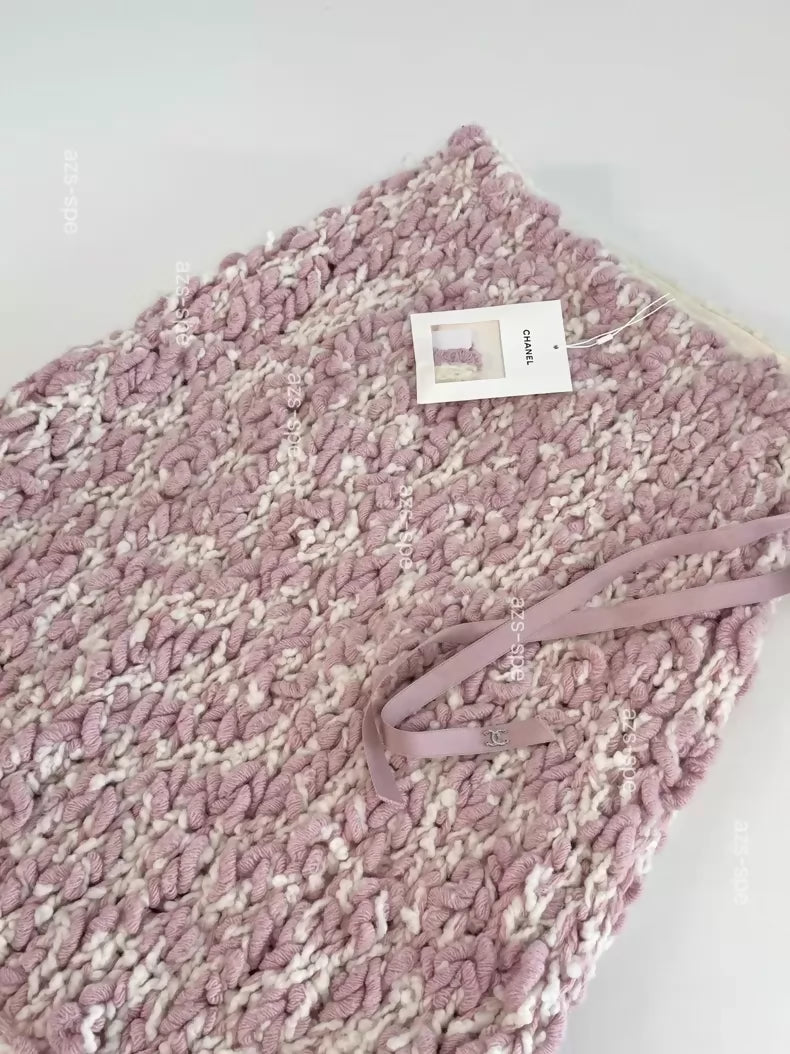 Chanel 24K pink knit midi skirt