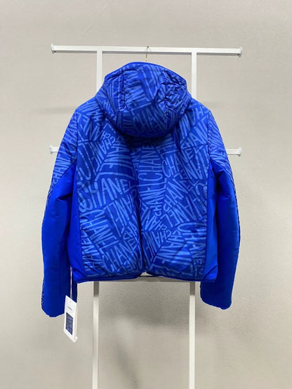 Chanel 21N Ski Series Royal Blue Letter Print Hooded Jacket