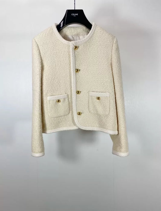Celine 25 beige tweed jacket