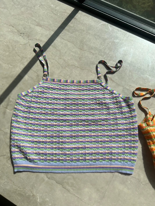 Chanel 24A purple striped camisole