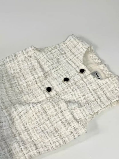 Chanel 21A ecru tweed dress
