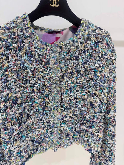 Chanel 21P Pearl and Gemstone Embellished tweed Jacket