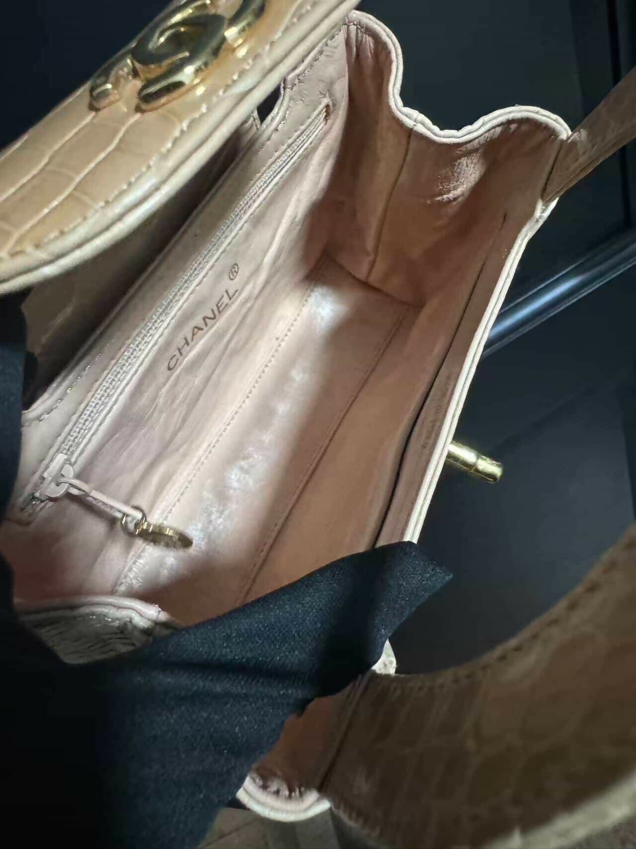 Chanel Vintage Mini Top Handle in Blush Alligator (Series 2)