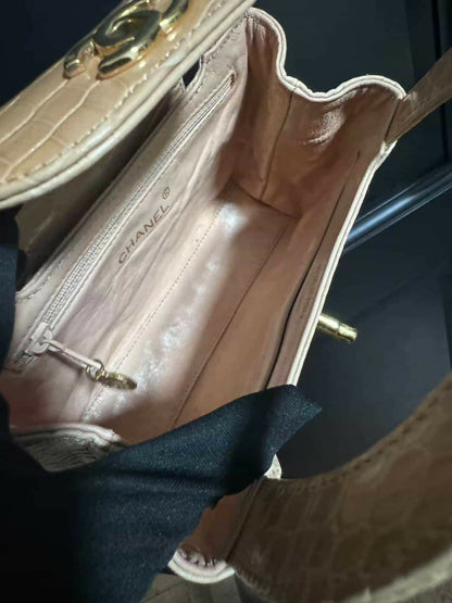 Chanel Vintage Mini Top Handle in Blush Alligator (Series 2)