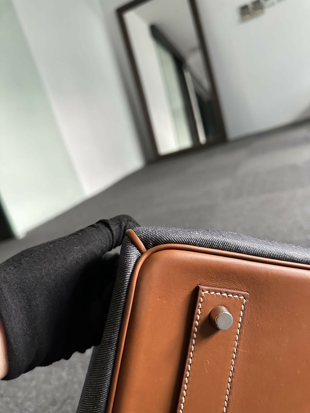 Hermes Birkin shoulder denim