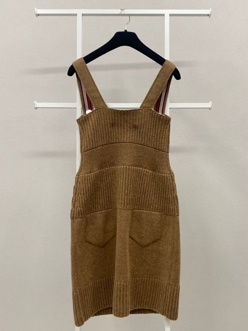 Chanel brown knit strap dress