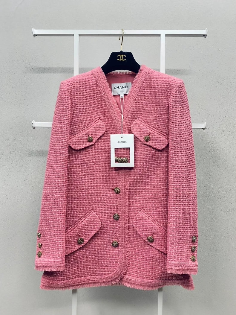Chanel 2020 pink tweed jacket