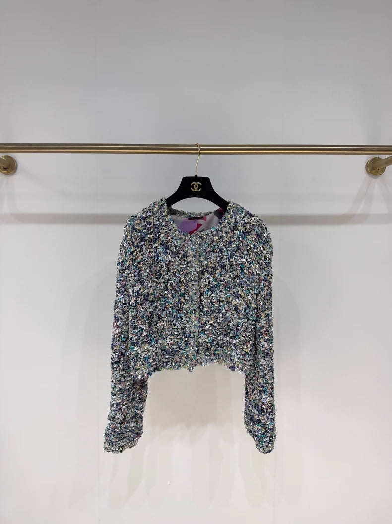 Chanel 21P Pearl and Gemstone Embellished tweed Jacket