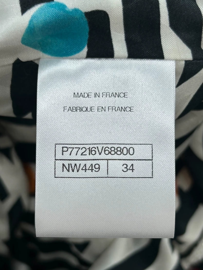 Chanel 24S Exquisite Striped Beaded Lace Dress