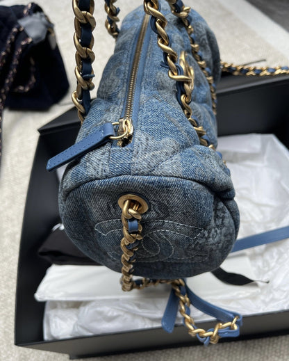 Chanel Denim Boston Bowling Bag