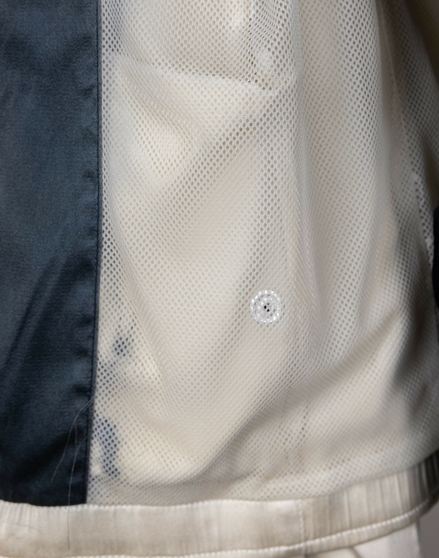 Chanel 2002 Spring/Summer Vintage Cream CC Logo Star Bomber Jacket