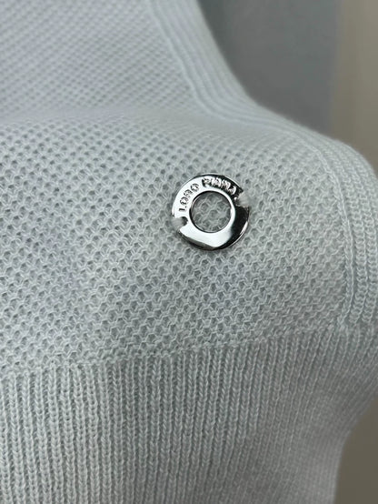 Loropiana light blue cashmere knit sweater