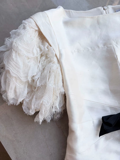 Chanel 2018 White Silk Bow Dress