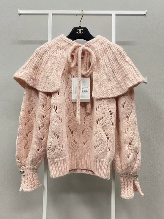 Chanel 21b light pink pullover knit top