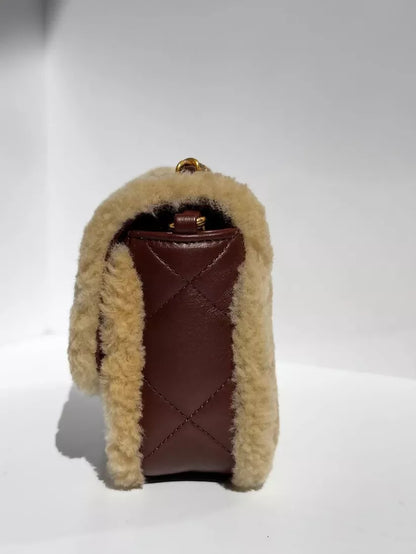 Chanel Fall/Winter 2025 Brown Mini Shearling Flap Bag