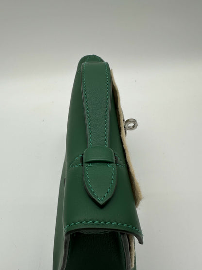Hermes Kelly Pochette Vert Moyen Swift PHW Stamp W 2025