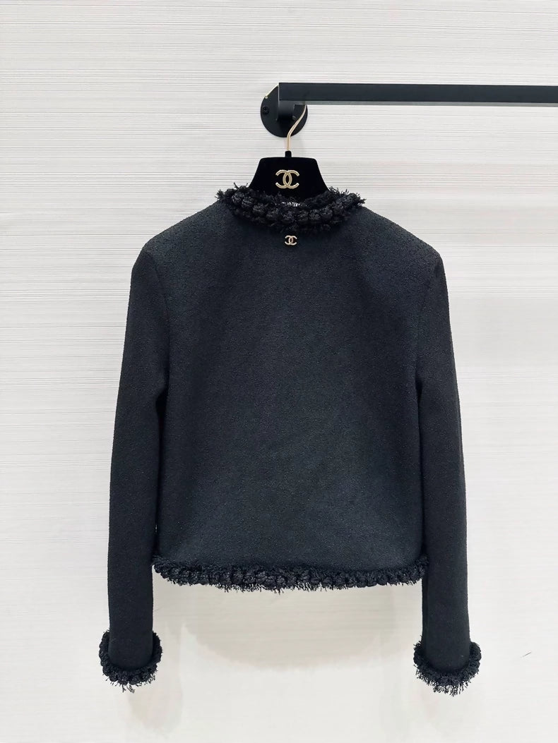 Chanel 26A black tweed jacket and skirt set