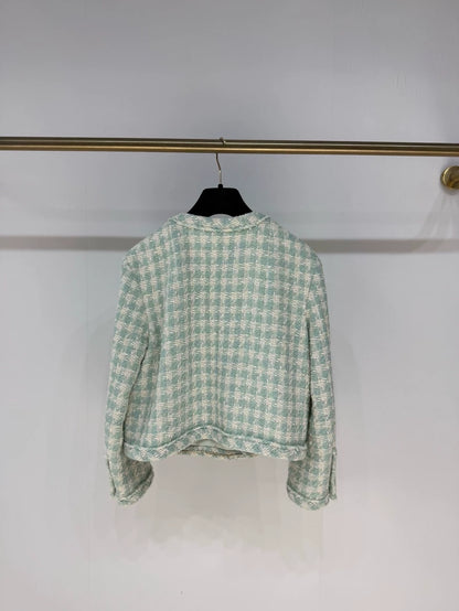 Chanel 23S green Mint tweed Jacket
