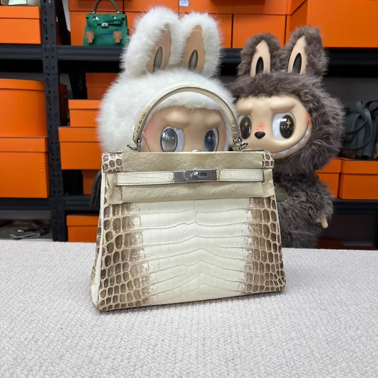 Hermès Kelly 28 Himalaya leather palladium hardware