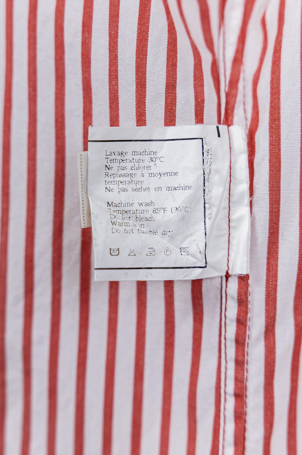 Chanel 1990s Vintage Red Striped Embroidered Logo Button-Down Shirt