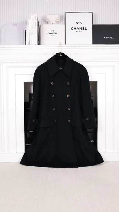 Chanel 1991 Black Wool Coat