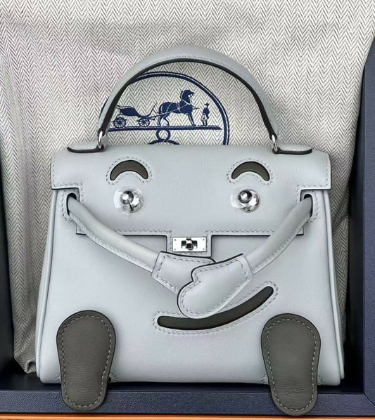 Hermès Kelly Doll Bleu Glacier Swift with Palladium Hardware