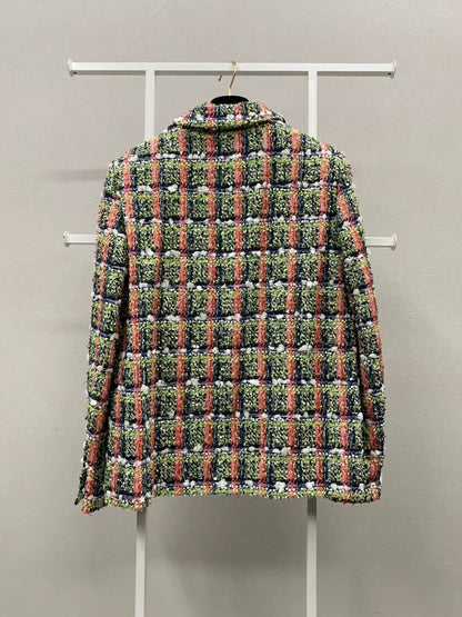 Chanel 20C Orange & Green tweed Jacket