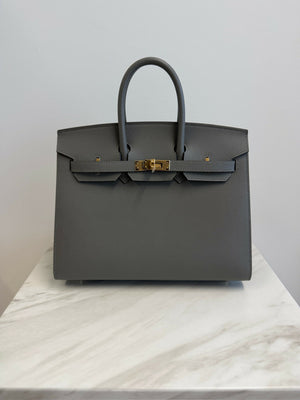 Hermès Birkin 25 Sellier Gris Meyer Madame GHW W 2025