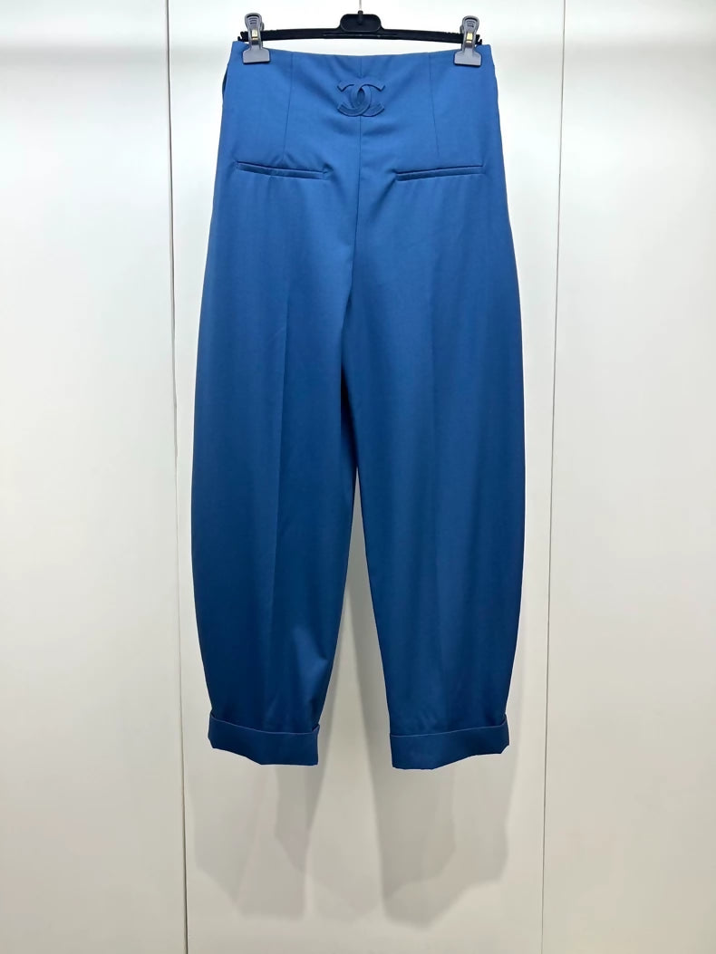 Chanel 26A Blue Double C Logo Pants