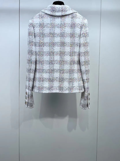 Chanel 24s Colorful Sequined Check Jacket