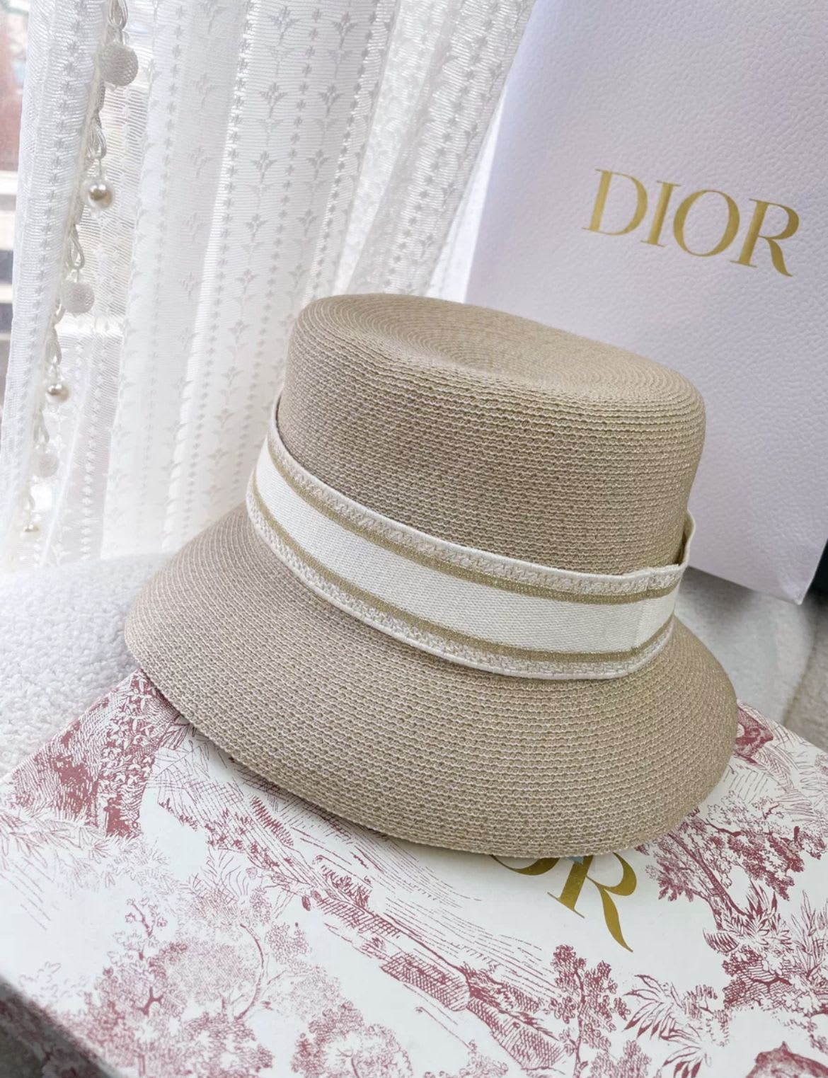 Dior classic woven hat