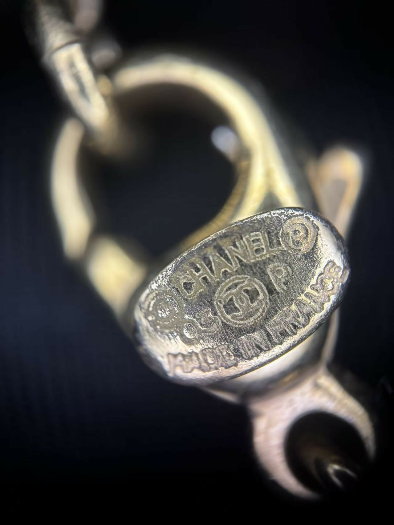 Chanel Vintage 03P Gold-plated CC Enamel White Skull Necklace