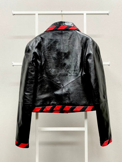 Chanel's 20s Black and Red Short Leather Jacket