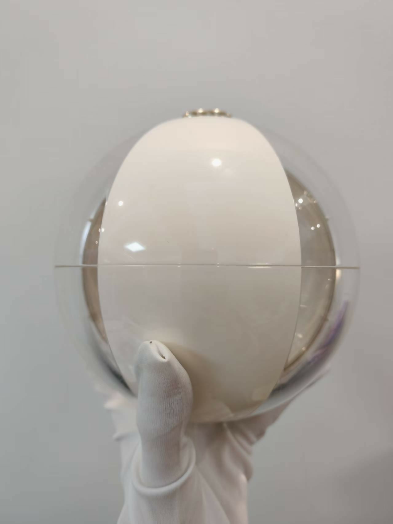 Chanel 2019 Cream White Coco Beach Ball Minaudière clutch bag with gold hardware