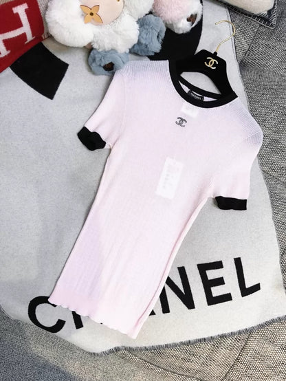 Chanel pink knit top