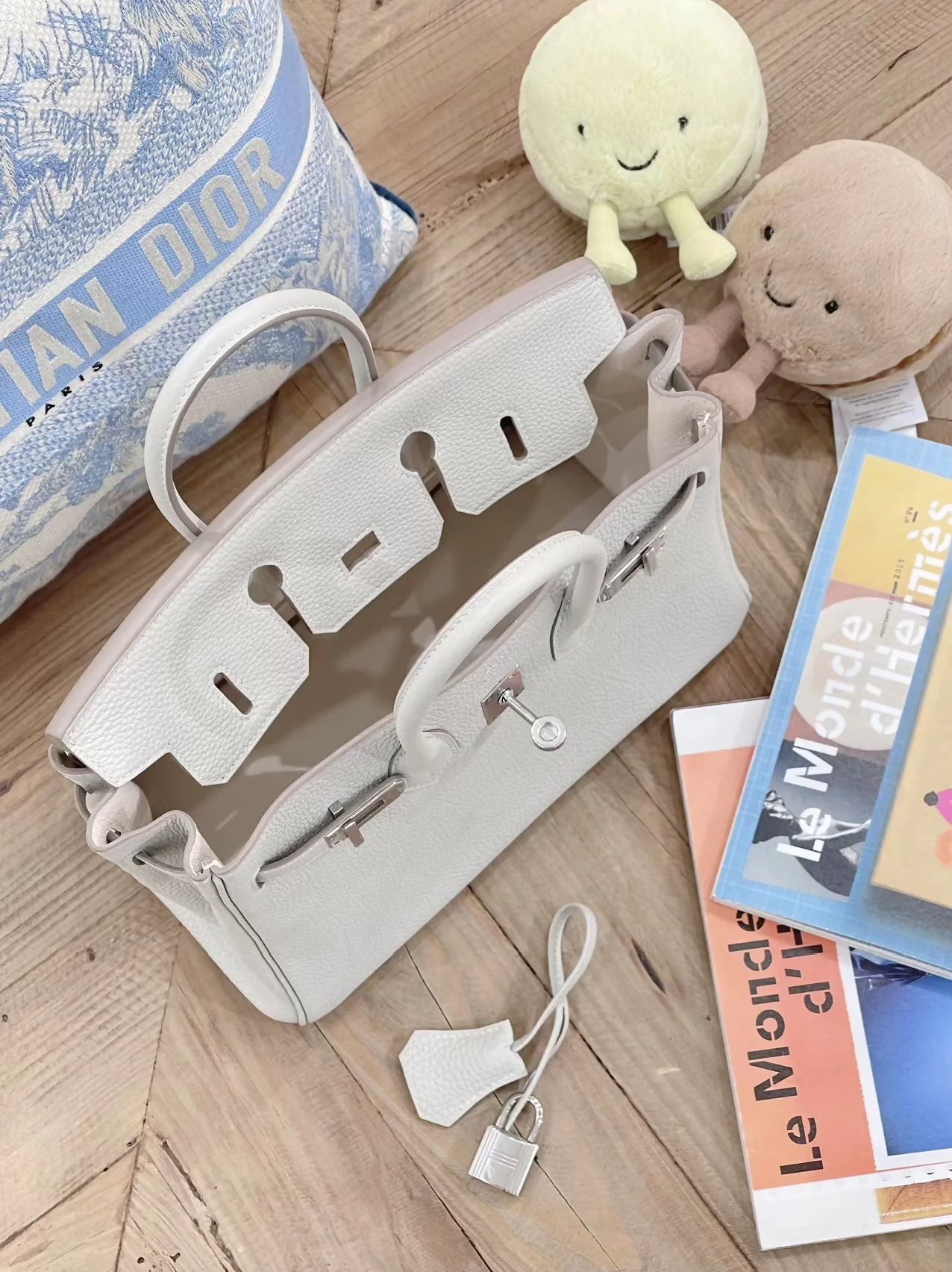 Hermès Birkin 25, Pearl Grey Togo leather with palladium hardware