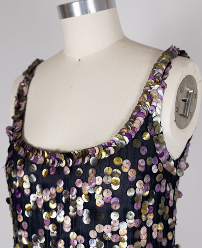 Chanel 2006 Cruise Navy Sequin Maxi Dress